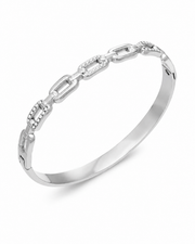 Pavé Link / Silver Crystal Bangle Series