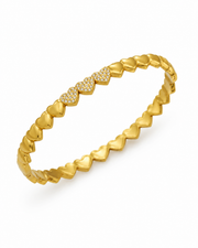 Heart / Gold Crystal Bangle Series