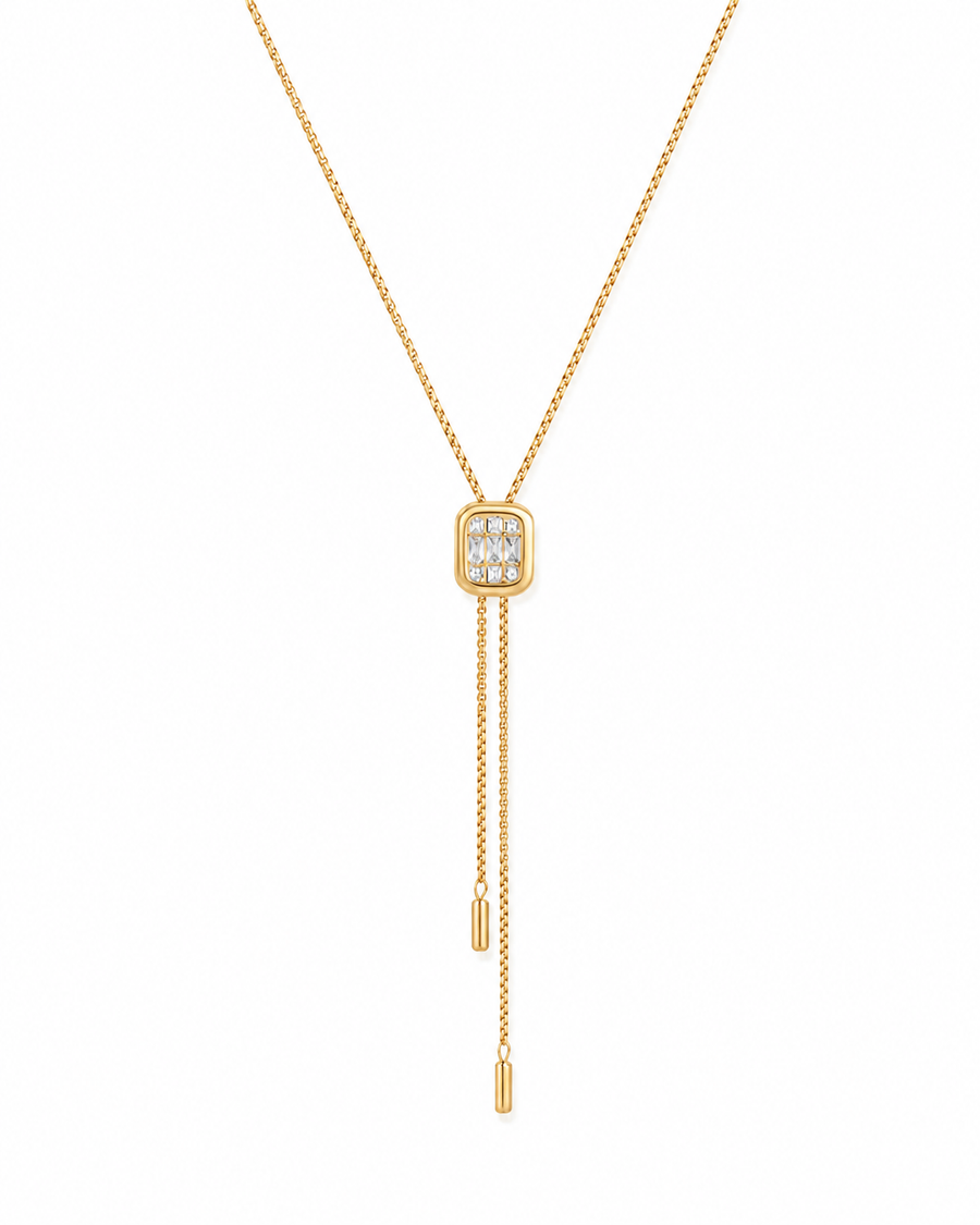 Crystal Lariat Slider Necklace