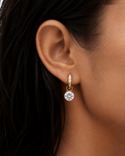 Crystal Drop Hoop Earrings alternate view
