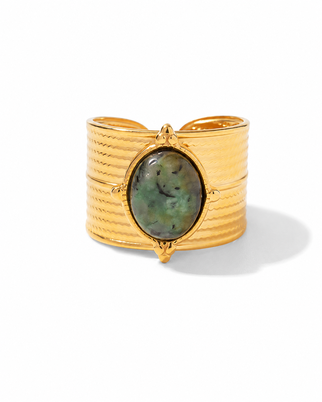 Style 03 Gemstone Statement Ring Collection with colorful gemstone accents