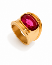 Style 06 Gemstone Statement Ring Collection with colorful gemstone accents