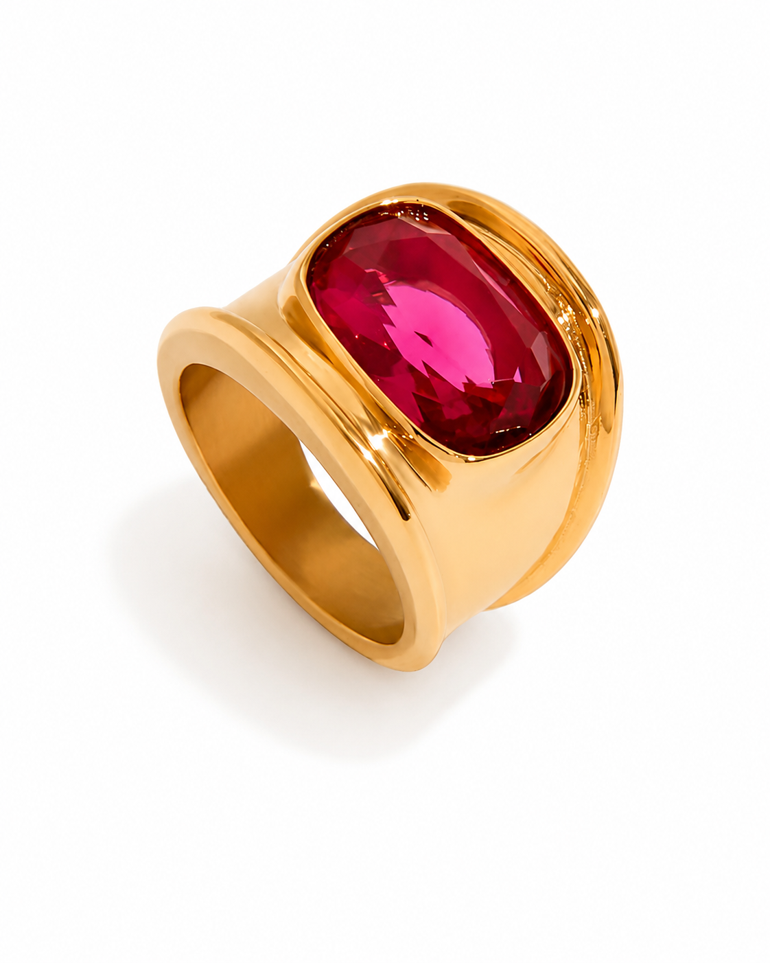 Style 06 Gemstone Statement Ring Collection with colorful gemstone accents