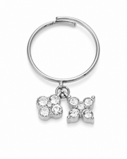 Silver Clear Lucky Charm Drop Ring Series