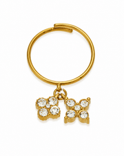 Gold Clear Lucky Charm Drop Ring Series