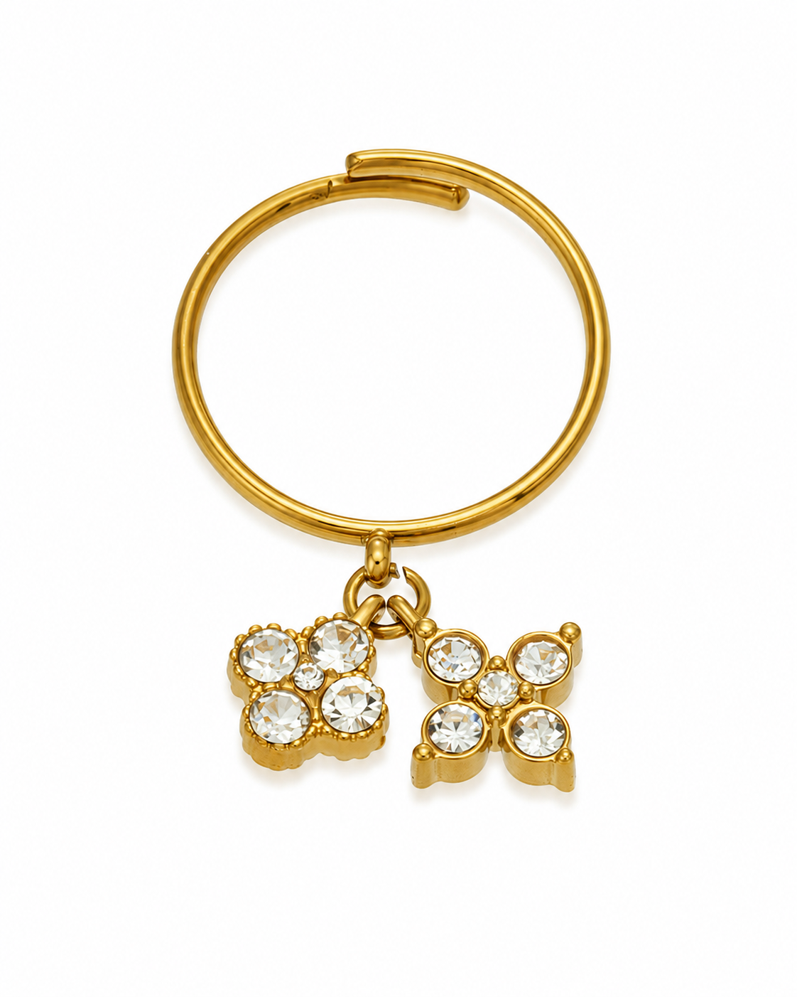 Gold Clear Lucky Charm Drop Ring Series