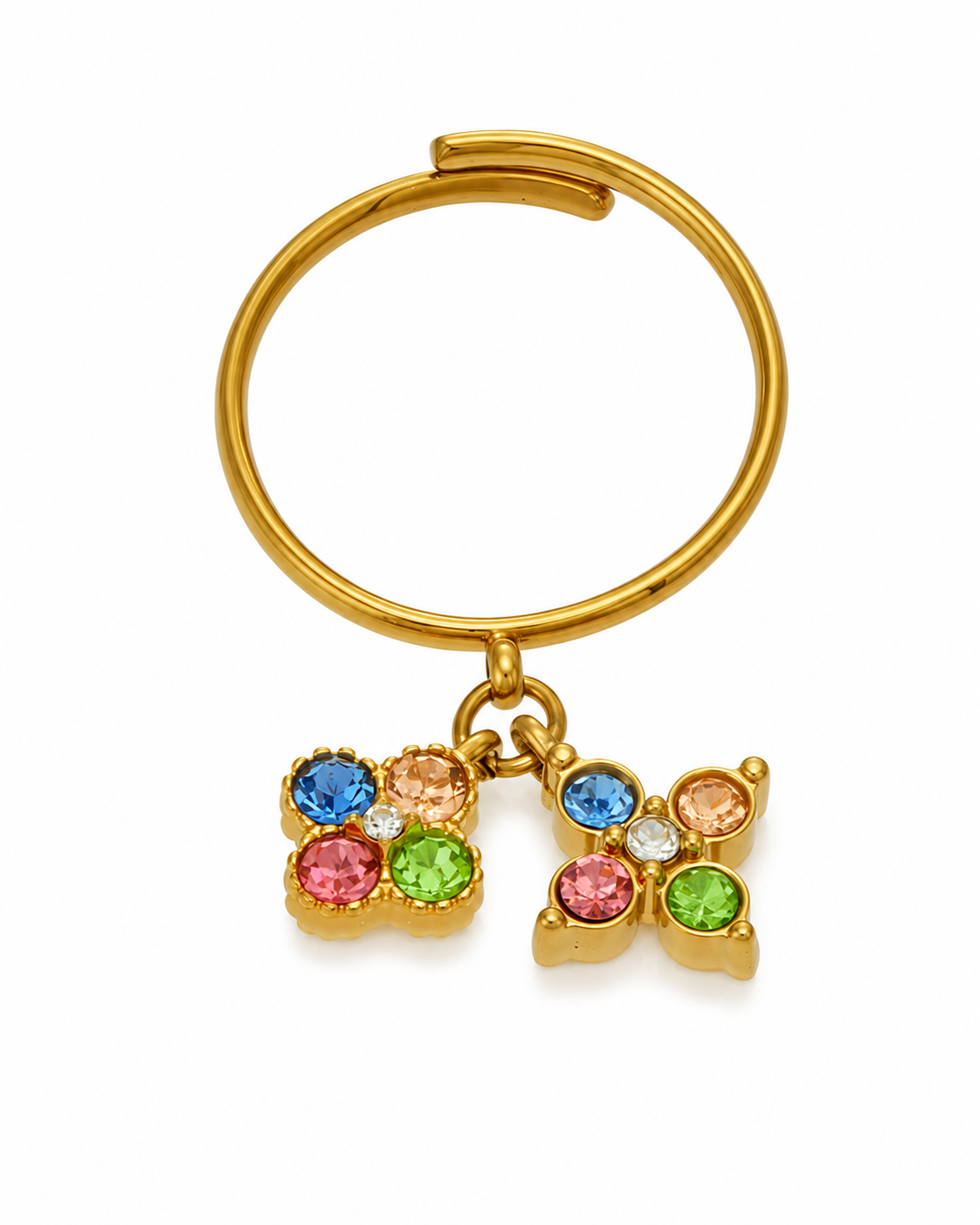 Rainbow Gold Lucky Charm Drop Ring Series