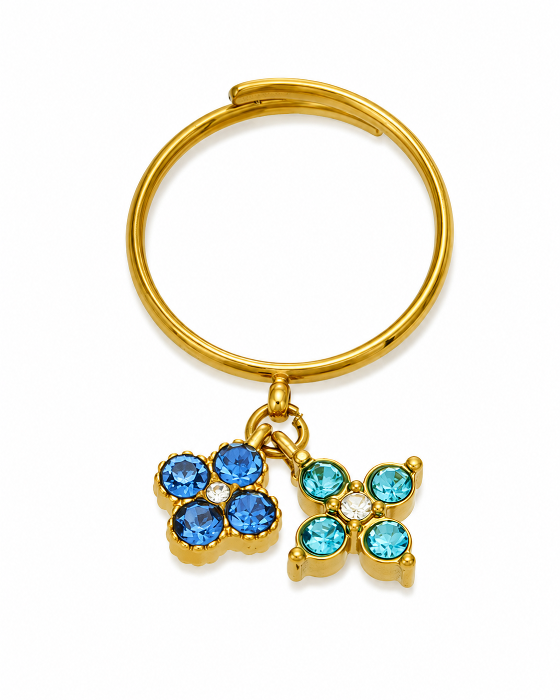 Blue Gold Lucky Charm Drop Ring Series
