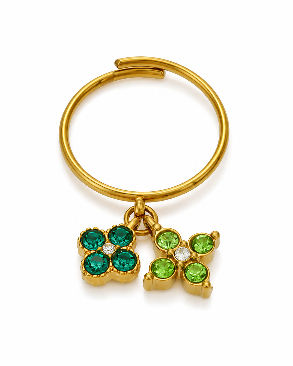 Green Gold Lucky Charm Drop Ring Series