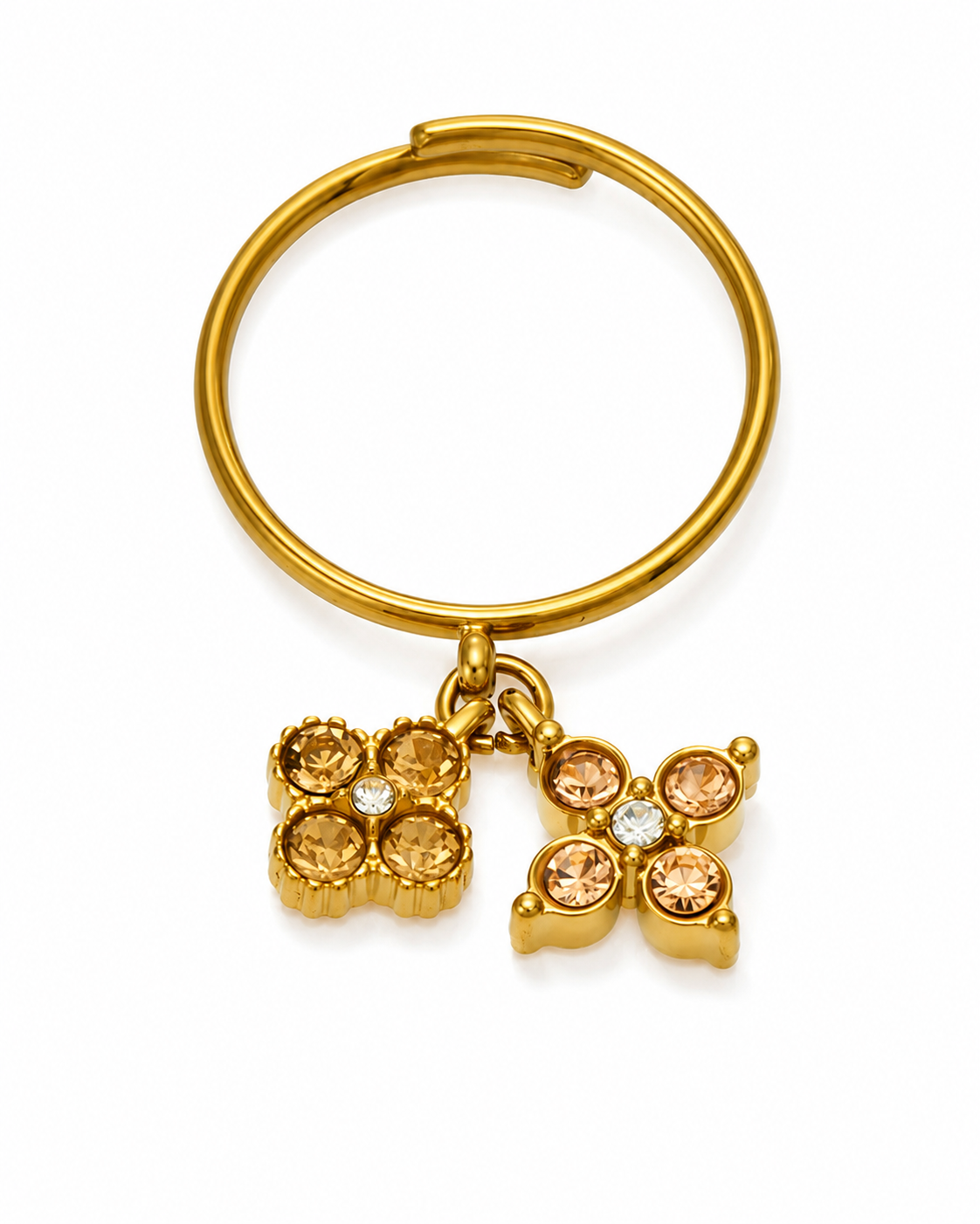Champagne Gold Lucky Charm Drop Ring Series