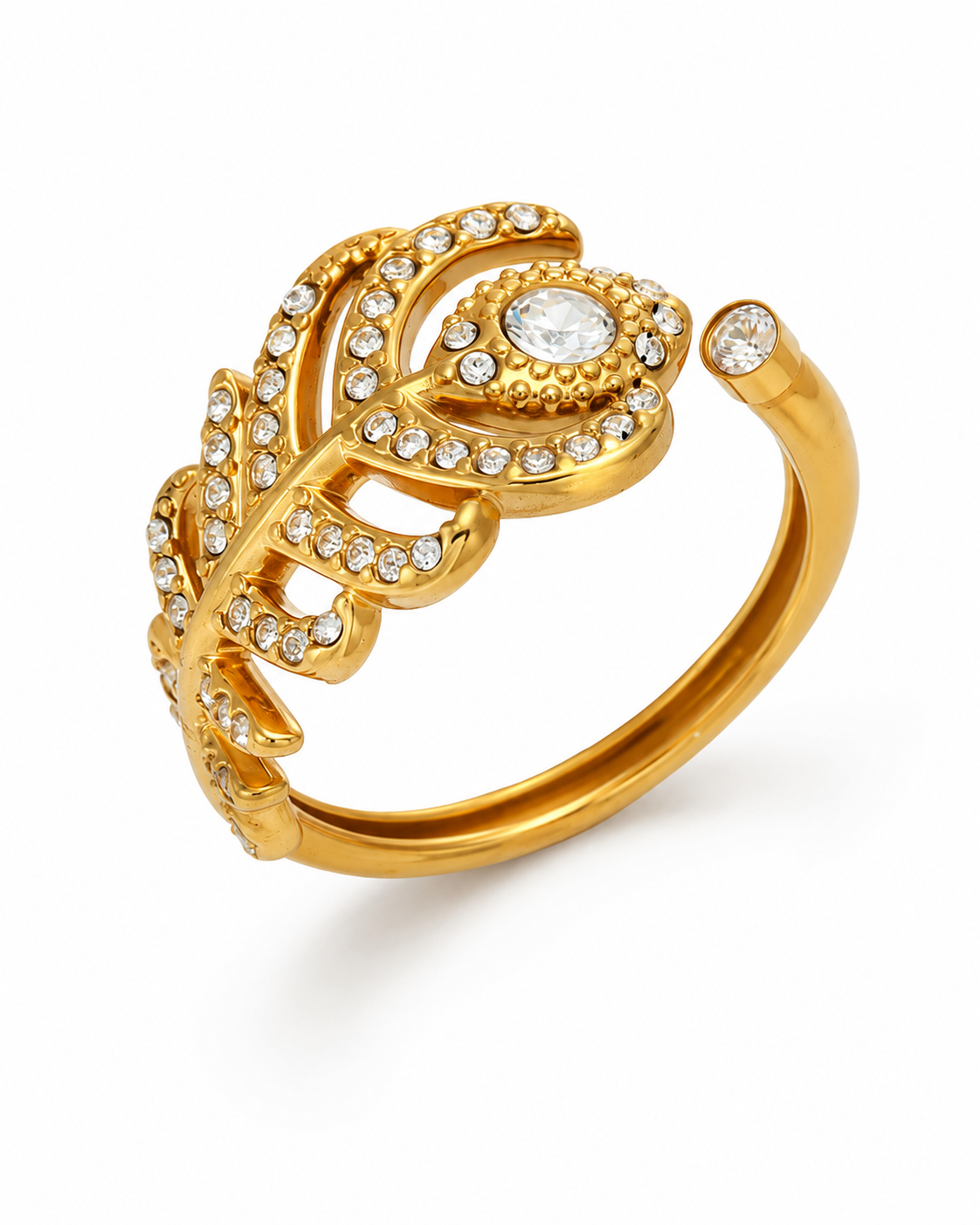 Ring Crystal Feather Jewelry with approx