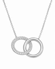 Necklace / Silver Interlocking Circle Jewelry with approx