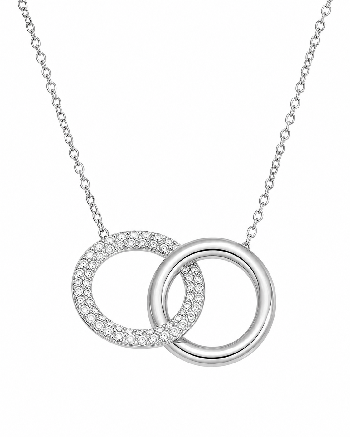 Necklace / Silver Interlocking Circle Jewelry with approx