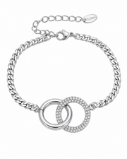 Bracelet / Silver Interlocking Circle Jewelry with approx