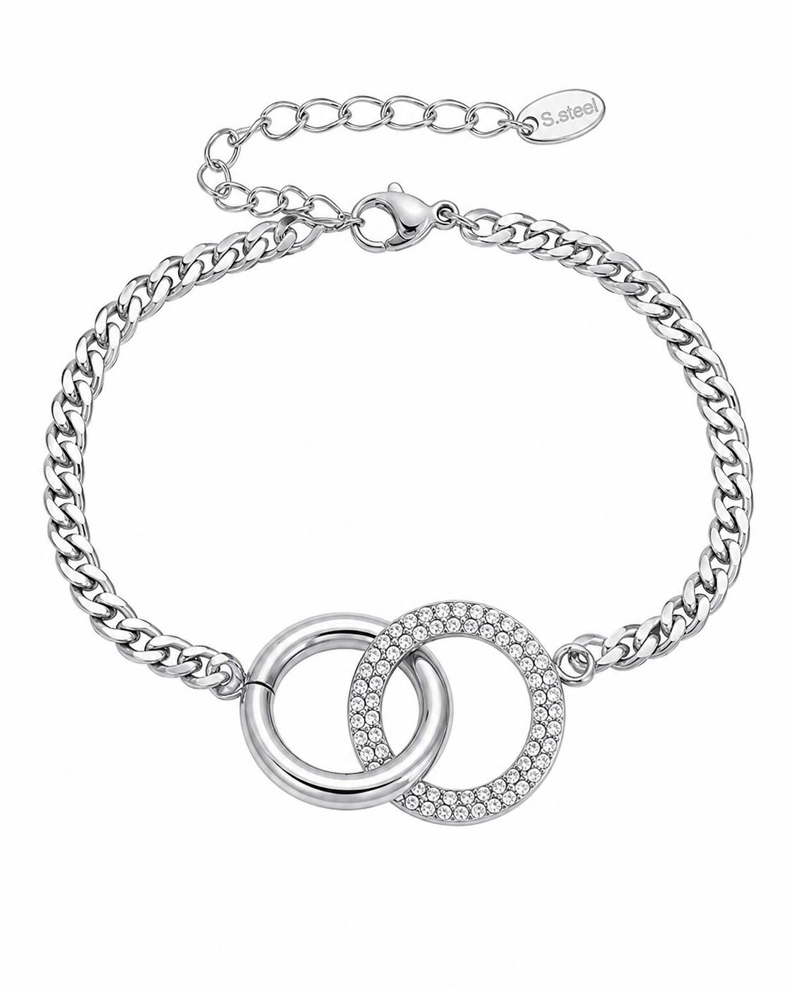 Bracelet / Silver Interlocking Circle Jewelry with approx