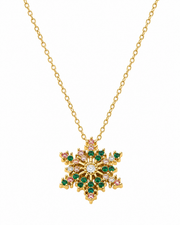 Multicolor 2 Snowflake Zircon Necklace