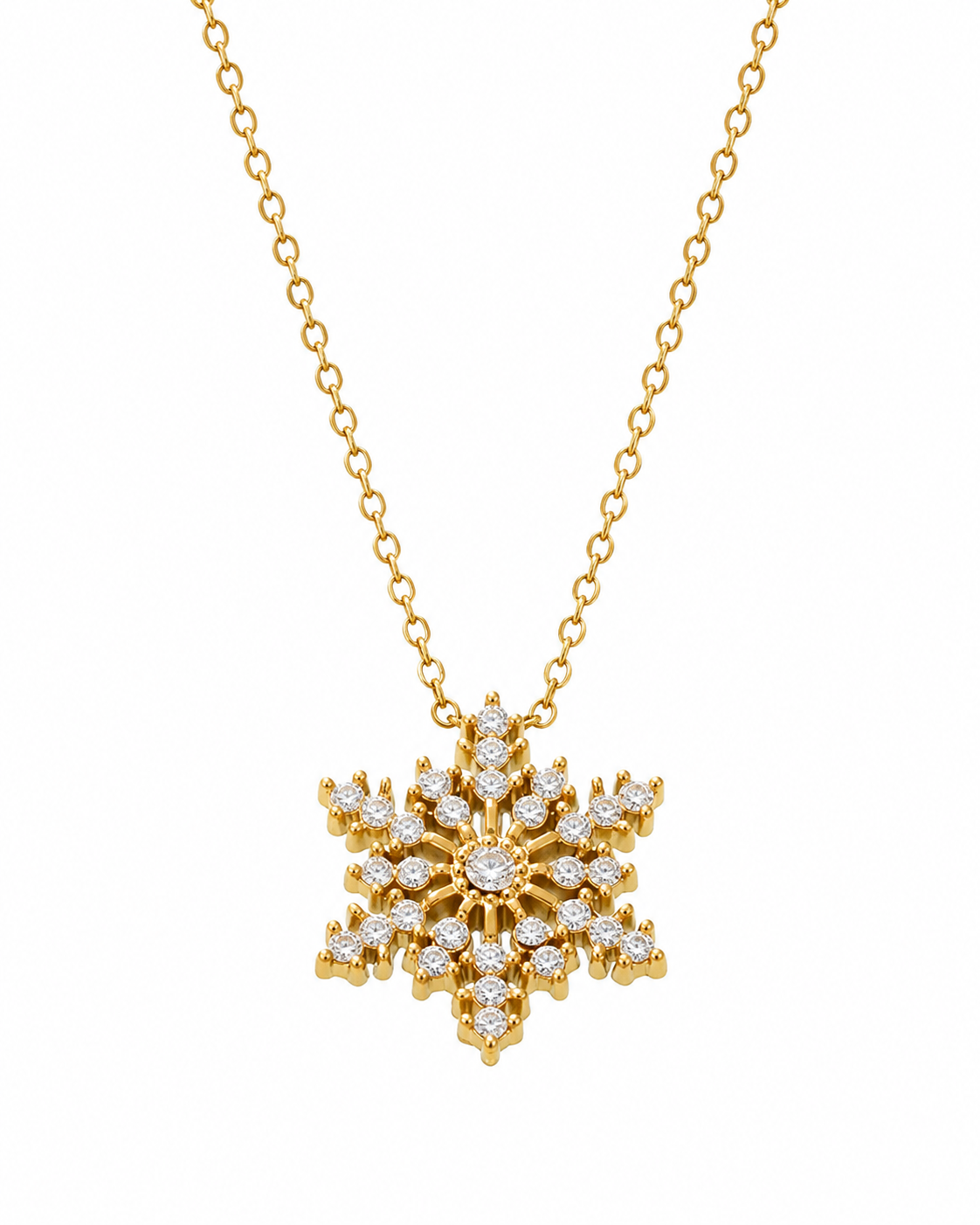 Clear Snowflake Zircon Necklace