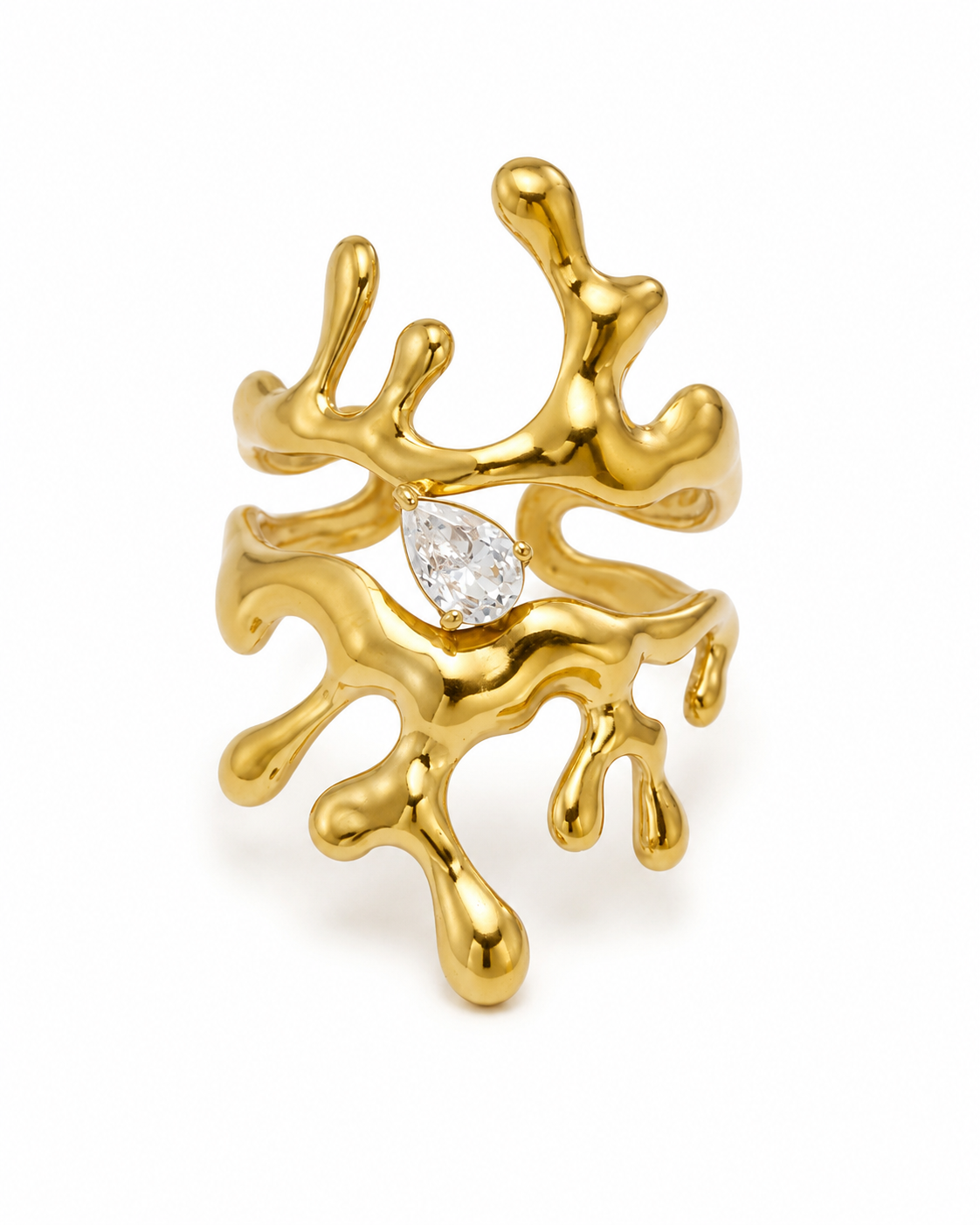 Gold Sculptural Open Ring Series