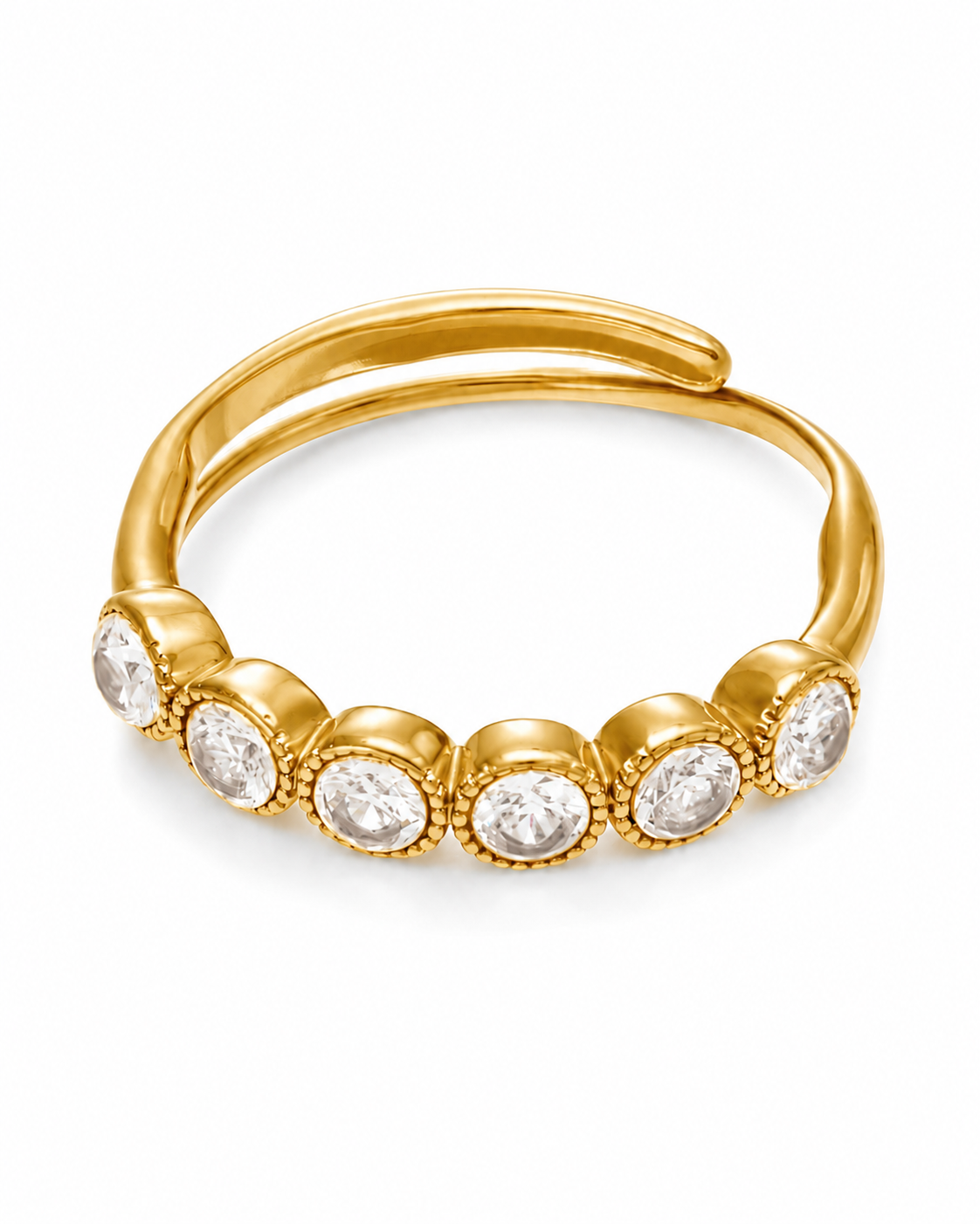 Crystal / Gold Beaded Crystal Ring Series