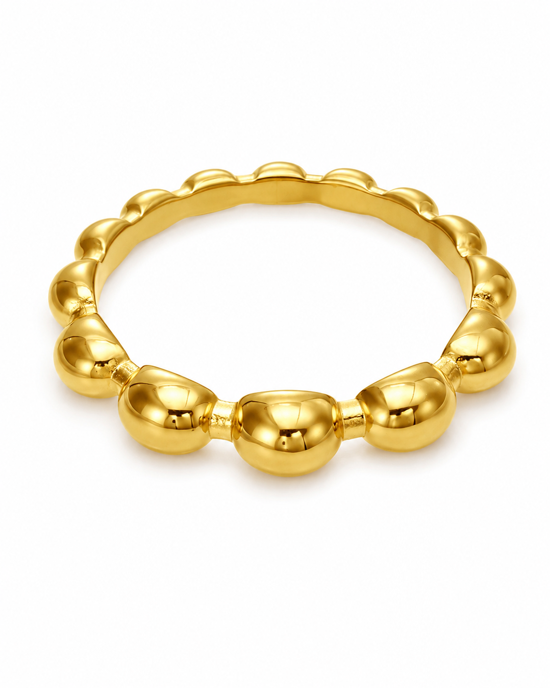 Bubble / Gold Beaded Crystal Ring Series