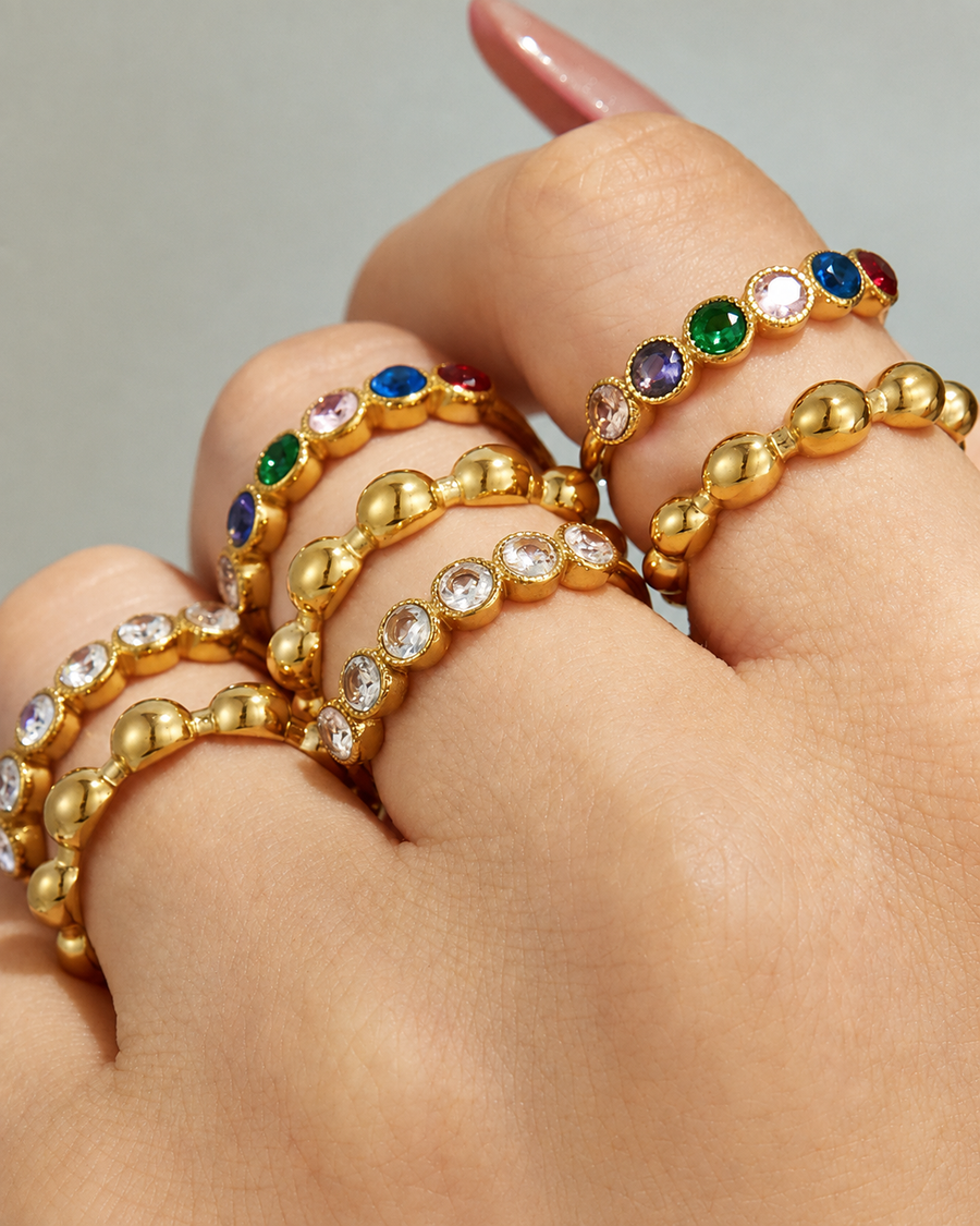 Beaded Crystal Ring Series
