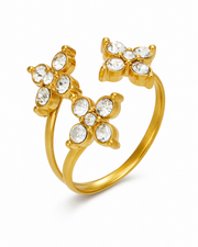 Clear Trio Bloom Crystal Ring