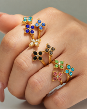 Trio Bloom Crystal Ring