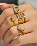 Crystal Charm Ring Series