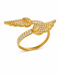 Peace Sign Crystal Symbol Ring Series