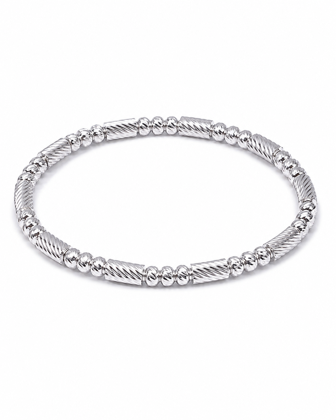 Style 01 / Silver Twist Bead Bracelet Series
