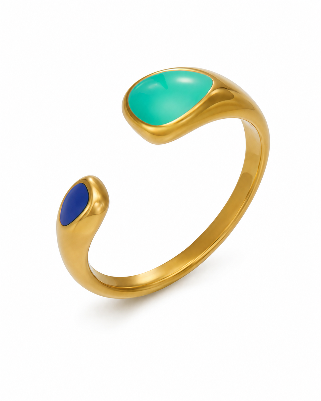 Mint Blue Sora Enamel Open Ring