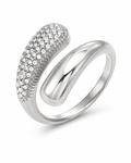 Silver Aurelia Pavé Wrap Ring with crystal pavé