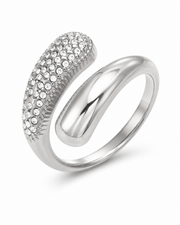 Silver Aurelia Pavé Wrap Ring with crystal pavé