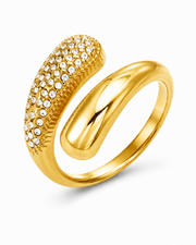 Gold Aurelia Pavé Wrap Ring with crystal pavé