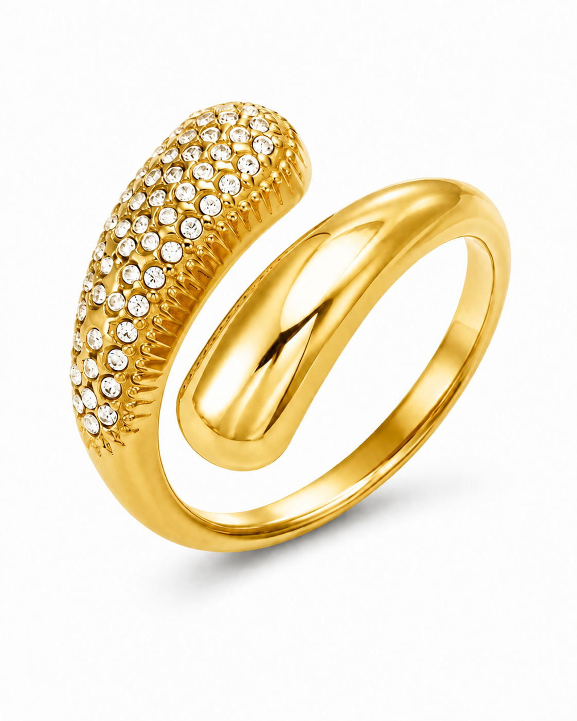 Gold Aurelia Pavé Wrap Ring with crystal pavé