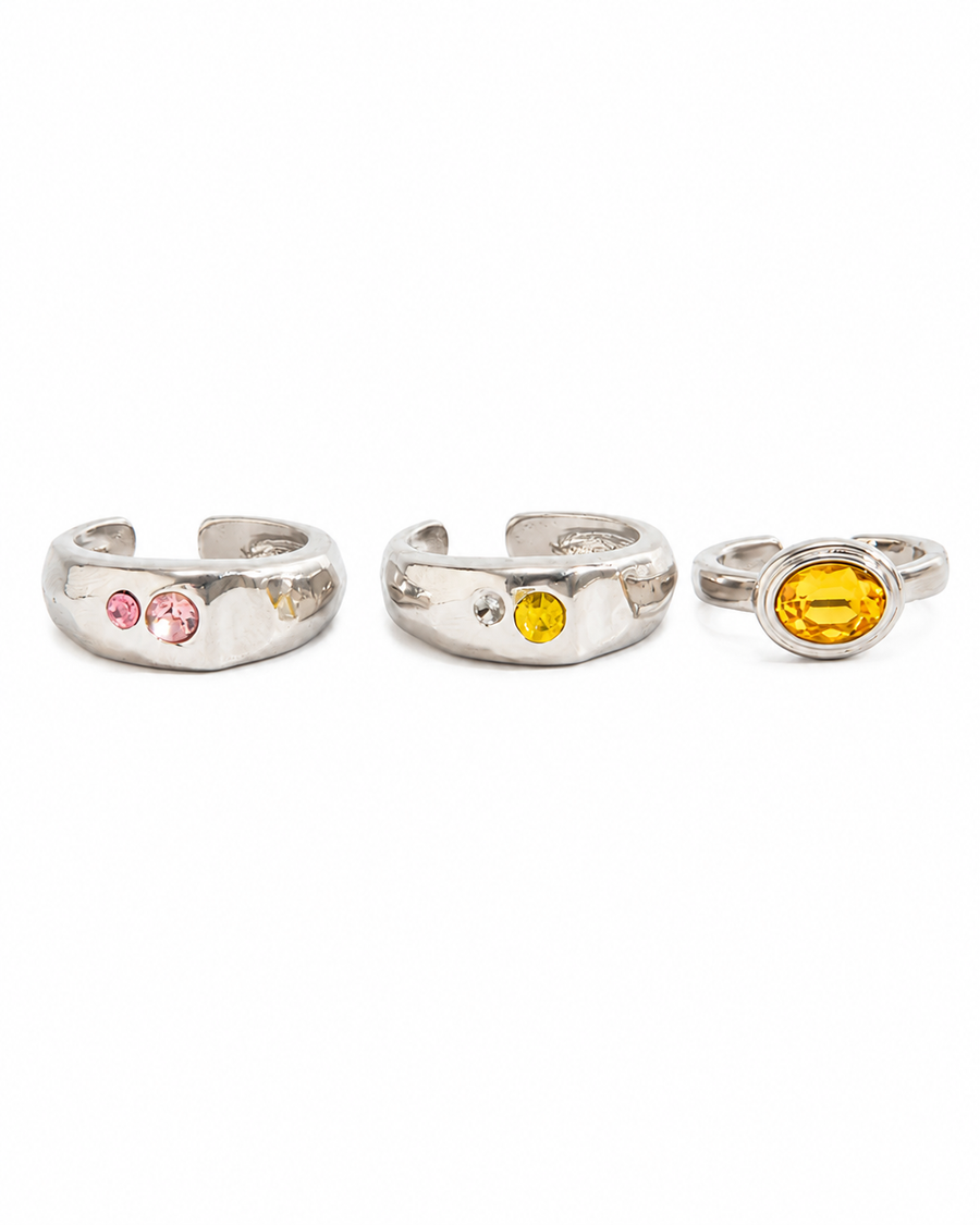 Sunset Gem Toe Ring Set
