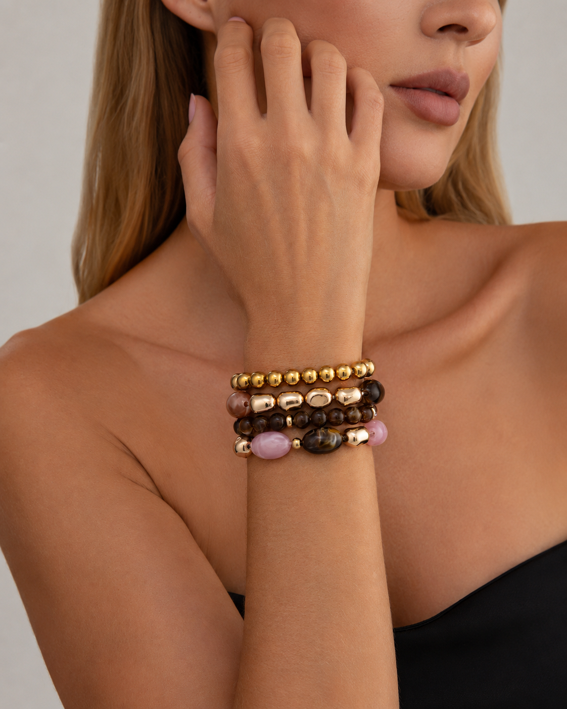 Rosy Mocha 4-Piece Bracelet Series