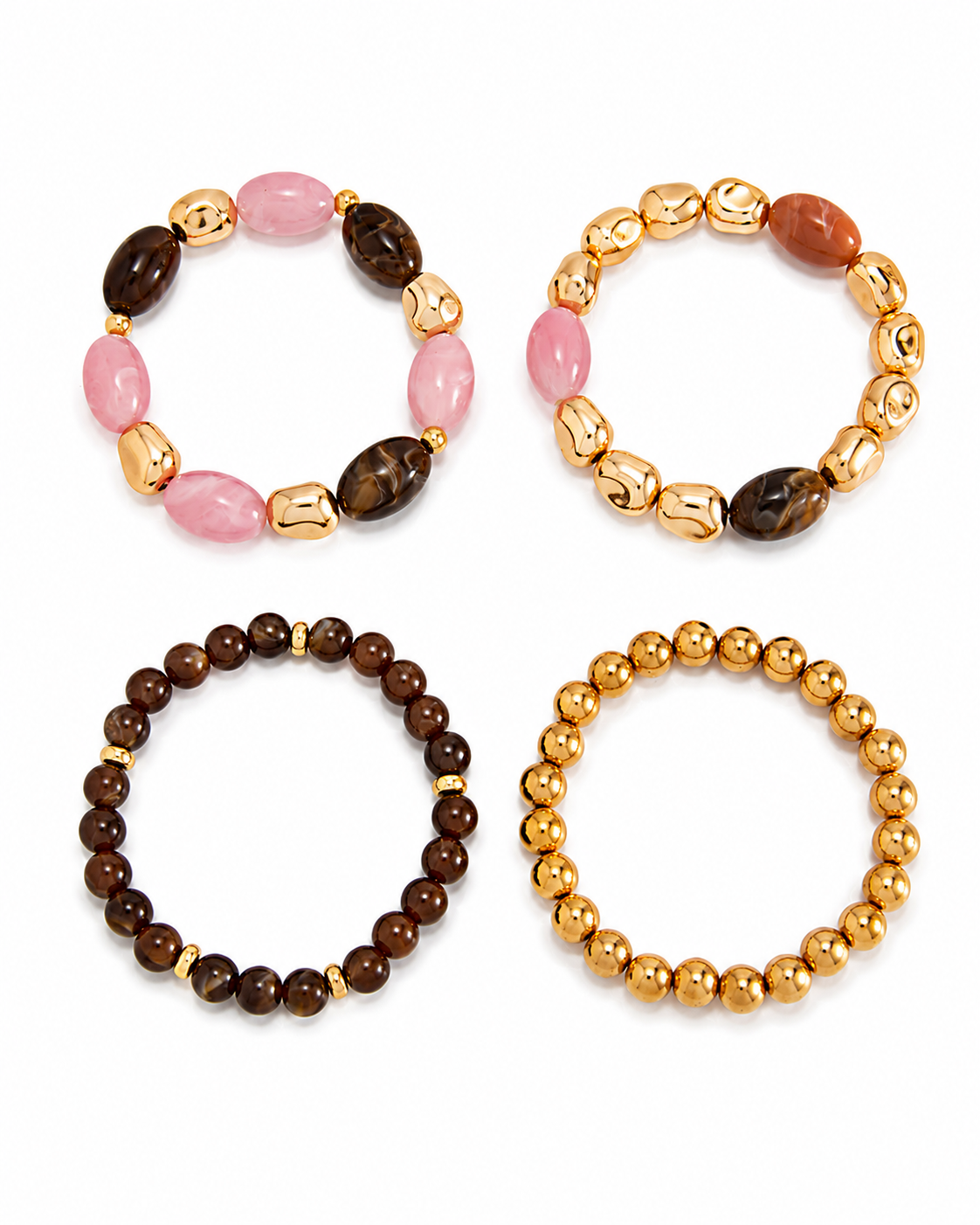 Rosy Mocha 4-Piece Bracelet Series