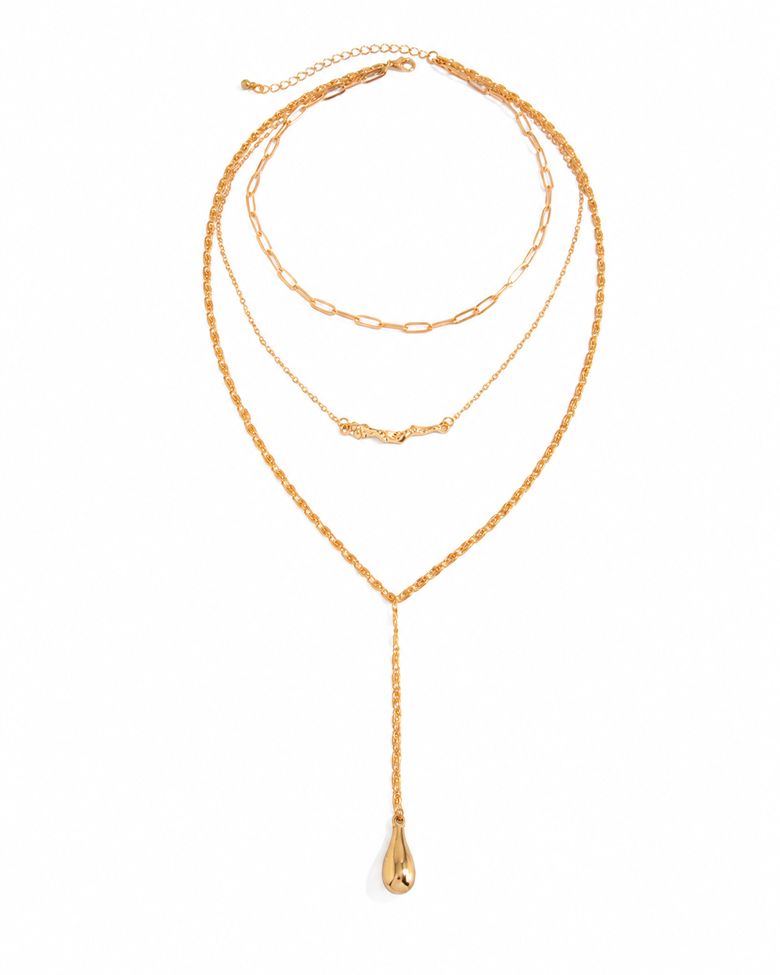 Layered Drop Y Necklace