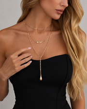Layered Drop Y Necklace