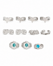Blue Tide 11-Piece Ring Set