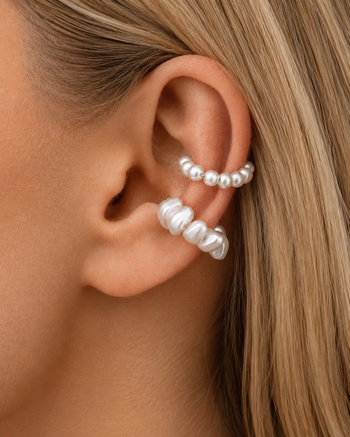 Maris Duo Pearl Hoop Set