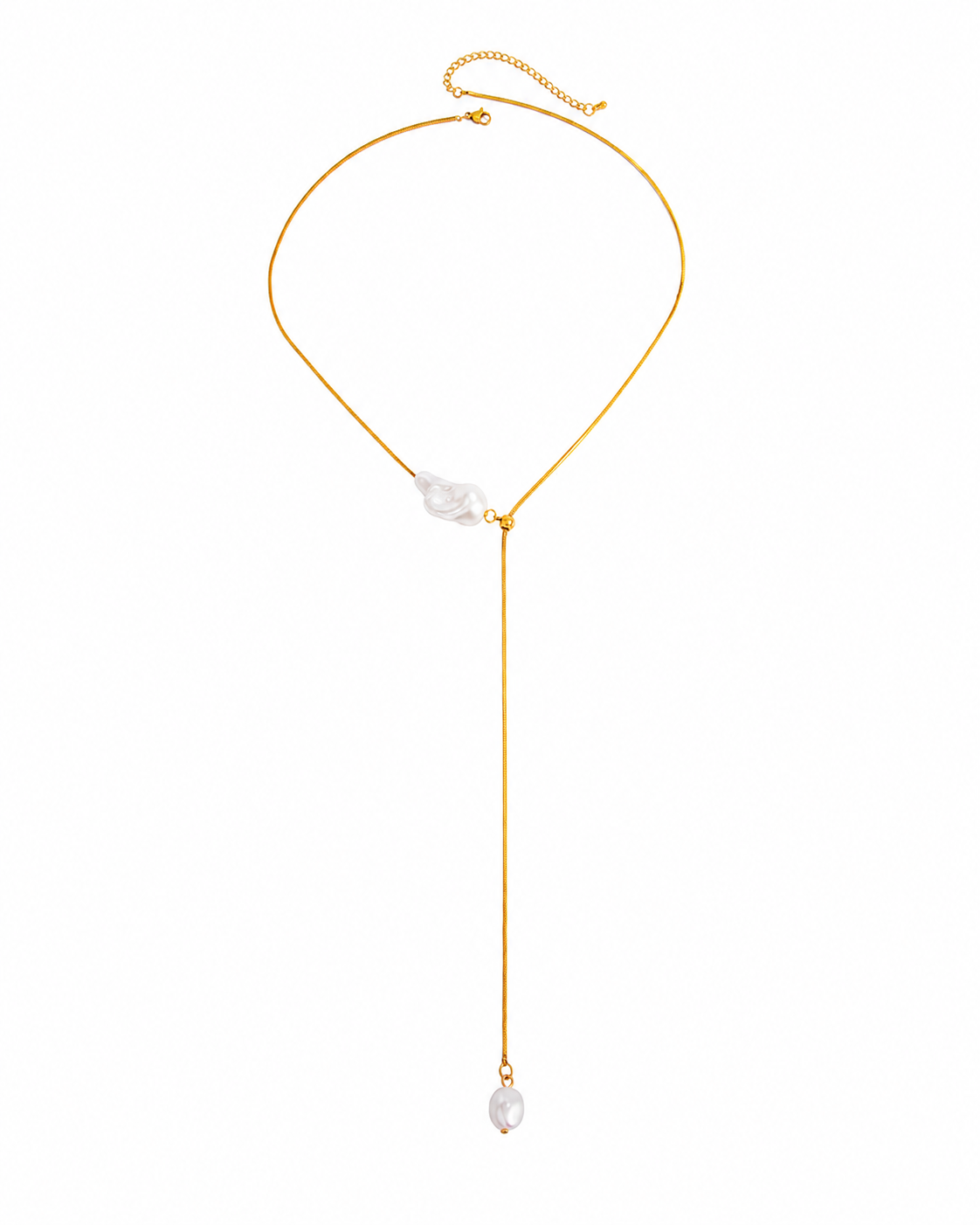 Elara Pearl Lariat Necklace
