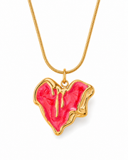 Melted Heart Pendant Necklace