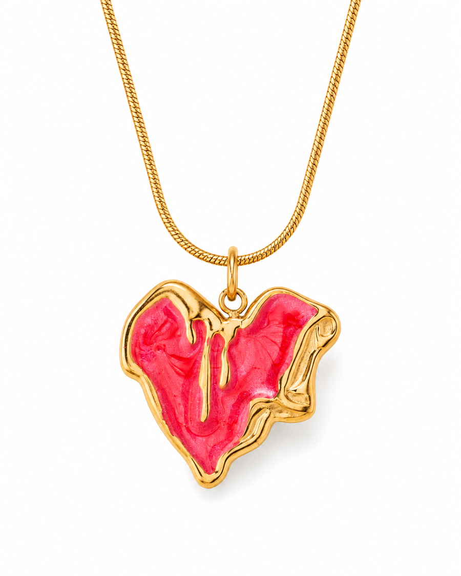 Melted Heart Pendant Necklace