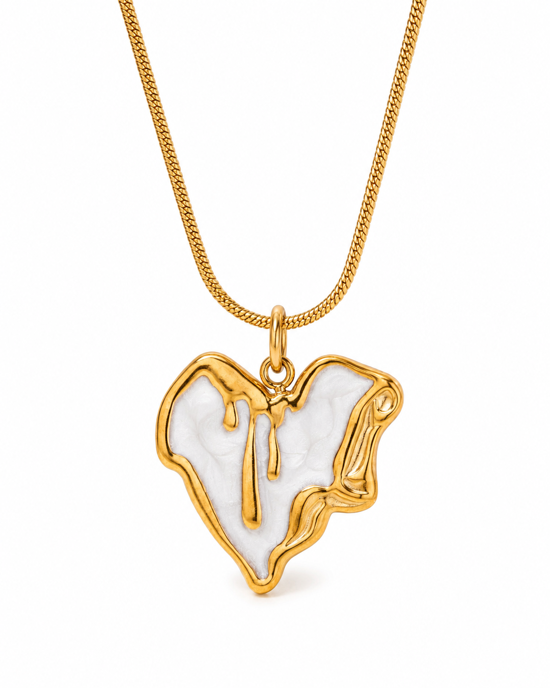 Melted Heart Pendant Necklace