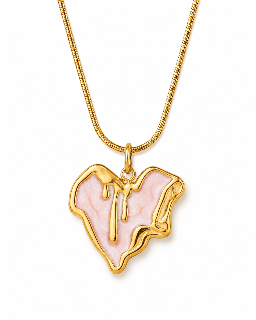 Melted Heart Pendant Necklace