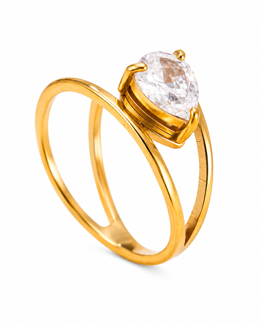 Aurelia Teardrop Crystal Ring