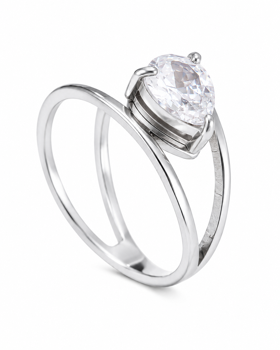Aurelia Teardrop Crystal Ring