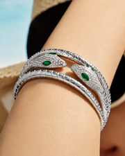 Serpentine Crystal Eye Bangle